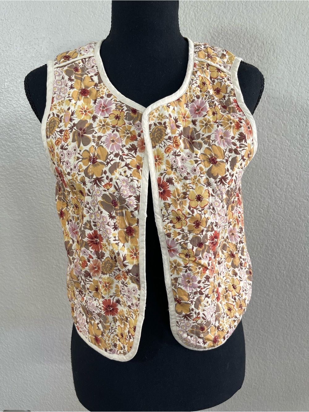 Madewell floral Field quilted vest
